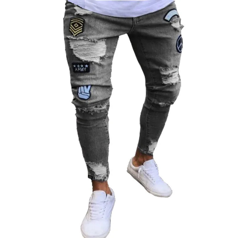 Mens Black Casual Slim Fit Jeans Pants