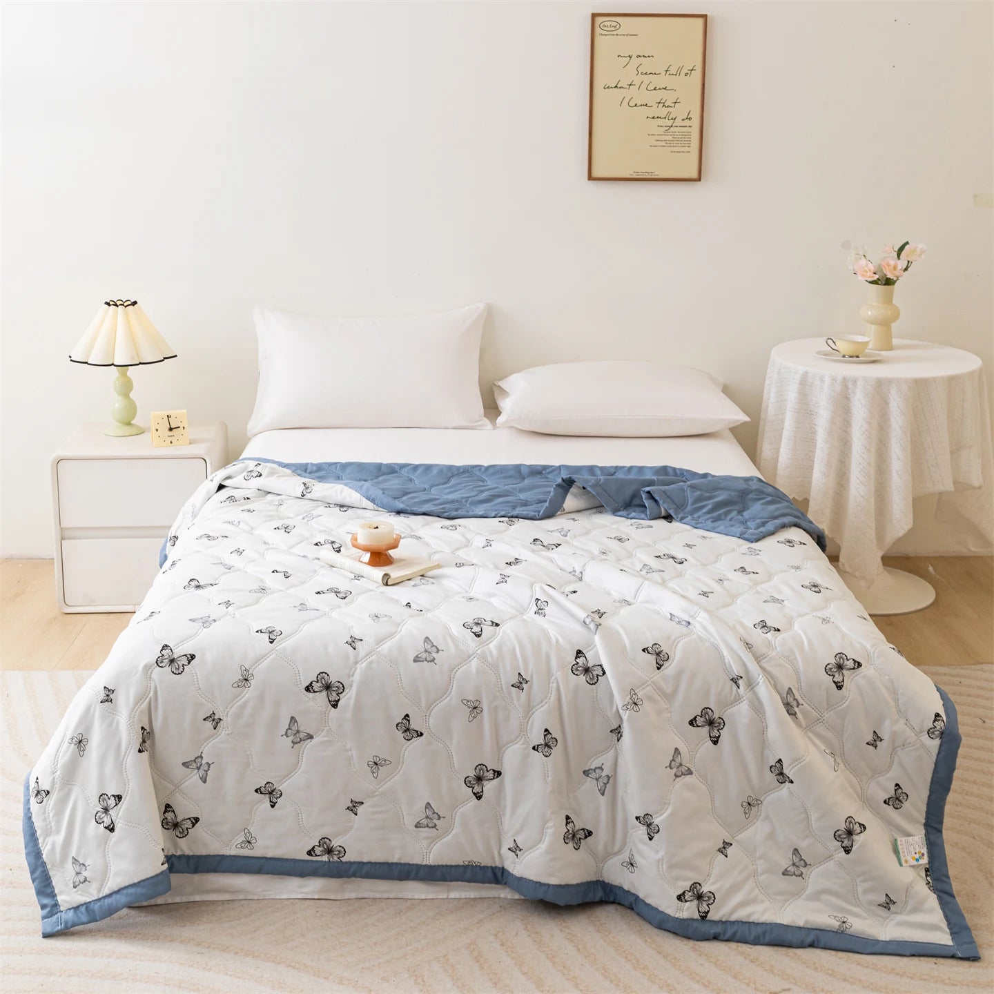 Cooling Butterfly Summer Quilt Lightweight Polyester Comforter