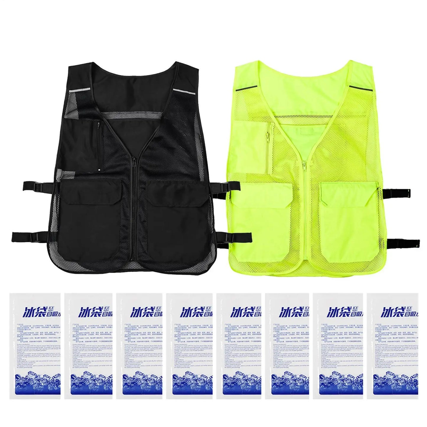Cooling Vest With Ice Packs Adjustable Cold Vest For Hot Weather