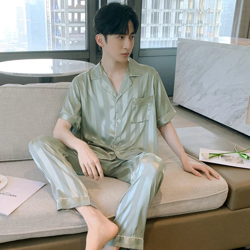 Thin Ice Silk Pajamas for Men