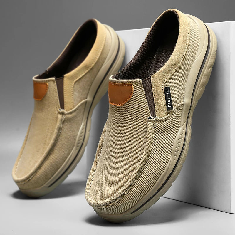 Breathable Canvas Slip-On Loafers for Men