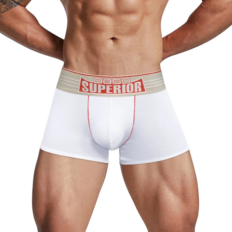 ORLVS Men's Cotton Boxer Shorts with Pouch