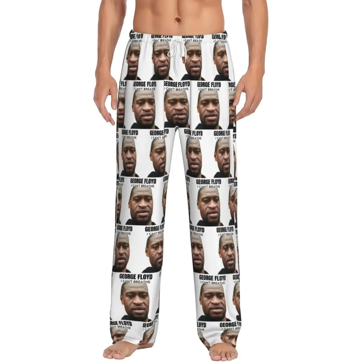 Custom George Floyd Pajama Pants Men Sleepwear Sleep Lounge Bottoms with Pockets