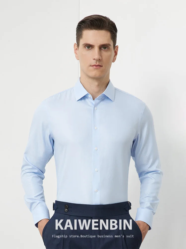 Non-Iron Cotton Blend Slim Fit Dress Shirt for Business