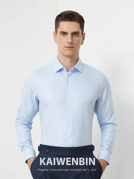 Non-Iron Cotton Blend Slim Fit Dress Shirt for Business