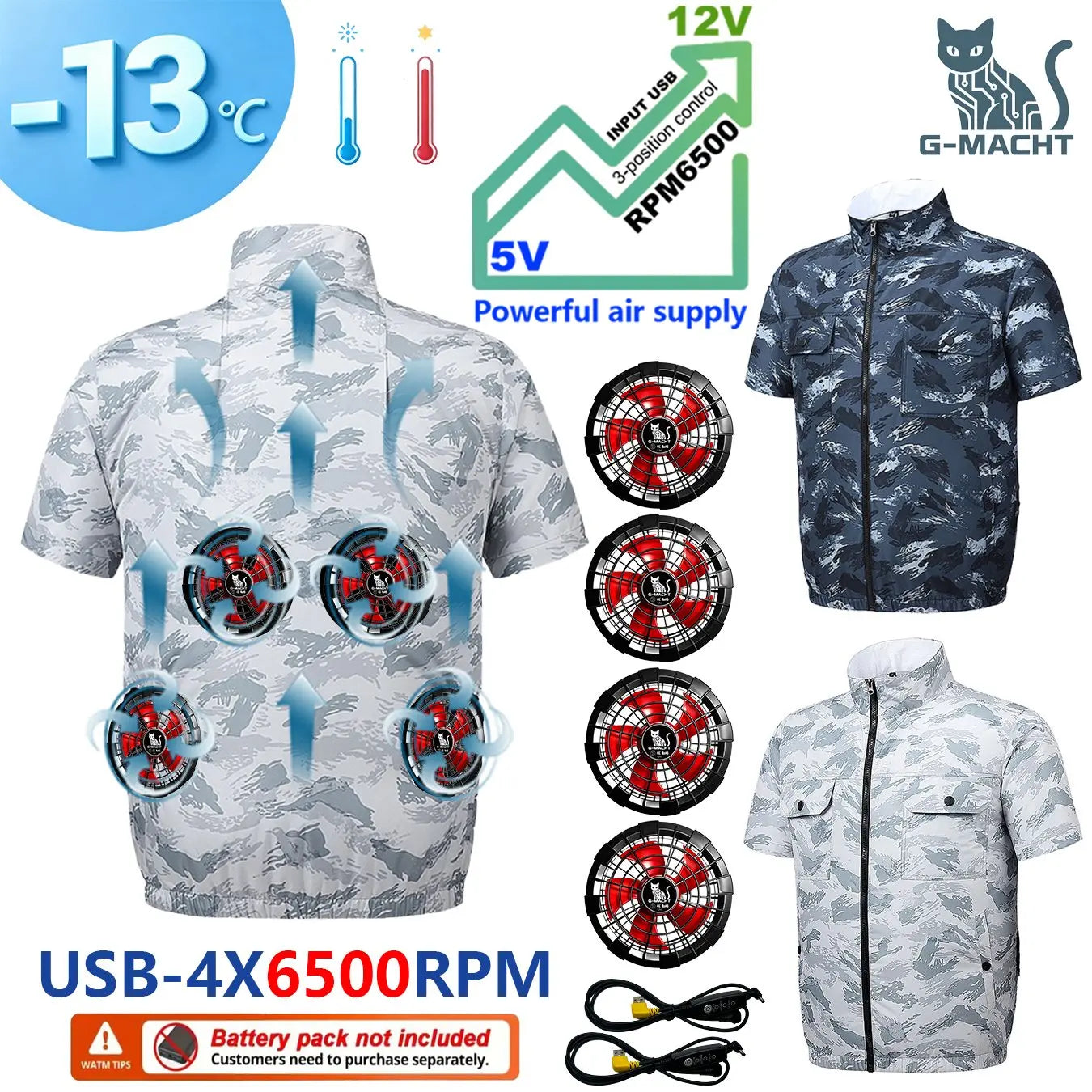 G-MACHT Men Cooling Jacket USB Air Conditioning Vest