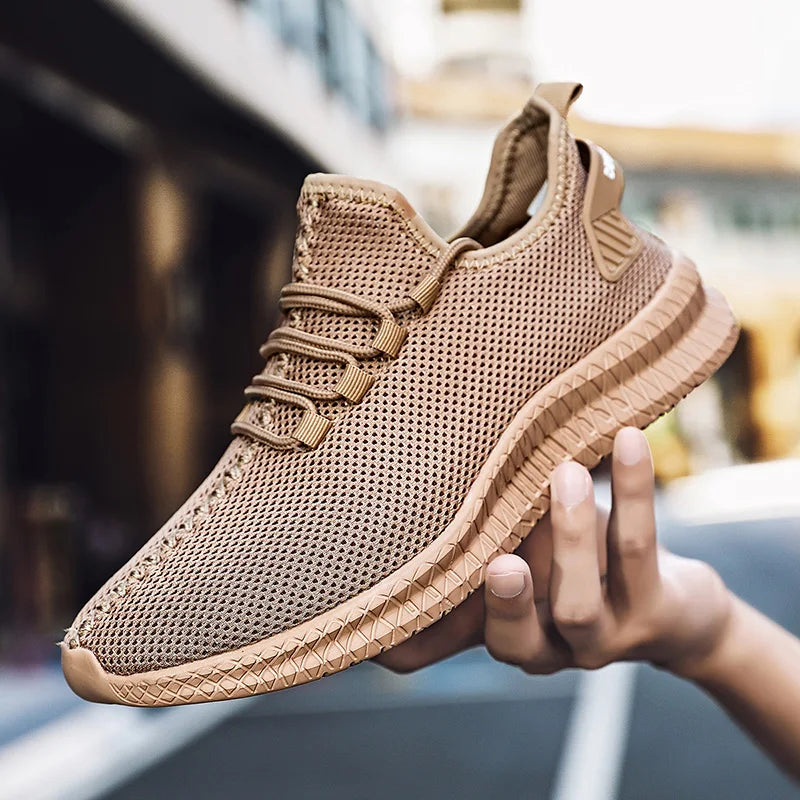 Men's Casual Lace-Up Sneakers with Air Mesh Upper