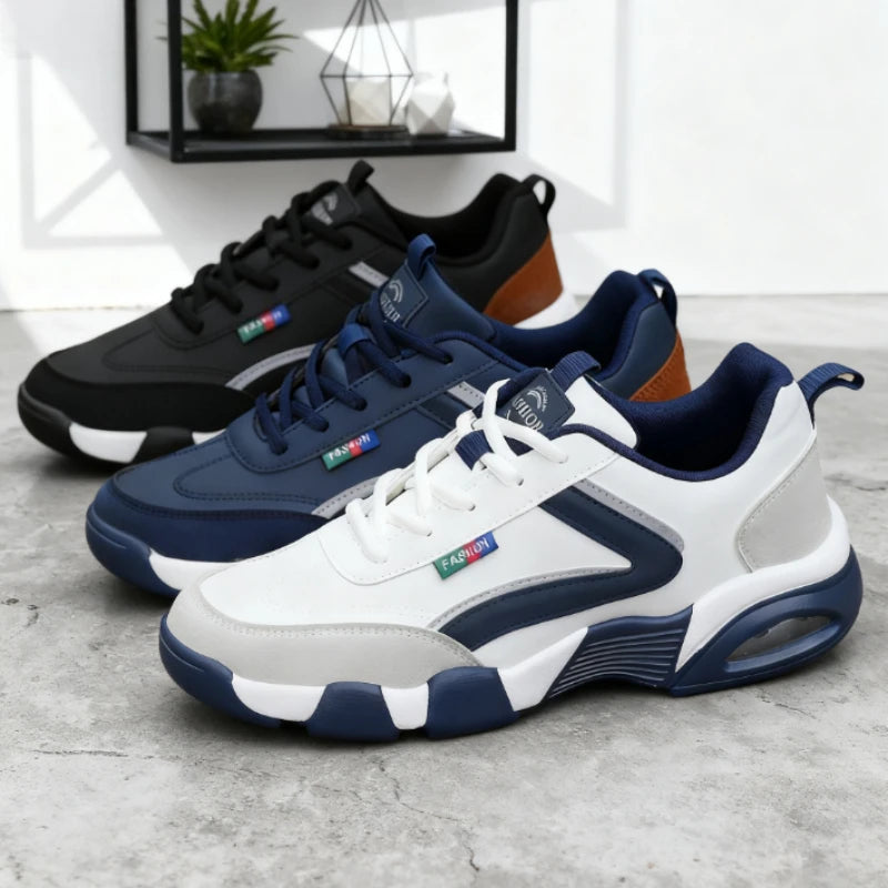 Men's Comfortable Lace-Up Sneakers with Anti Slip Feature