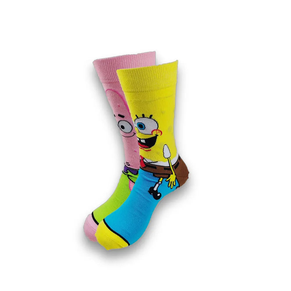 Fashion Cartoon Men's Socks for Spring and Autumn