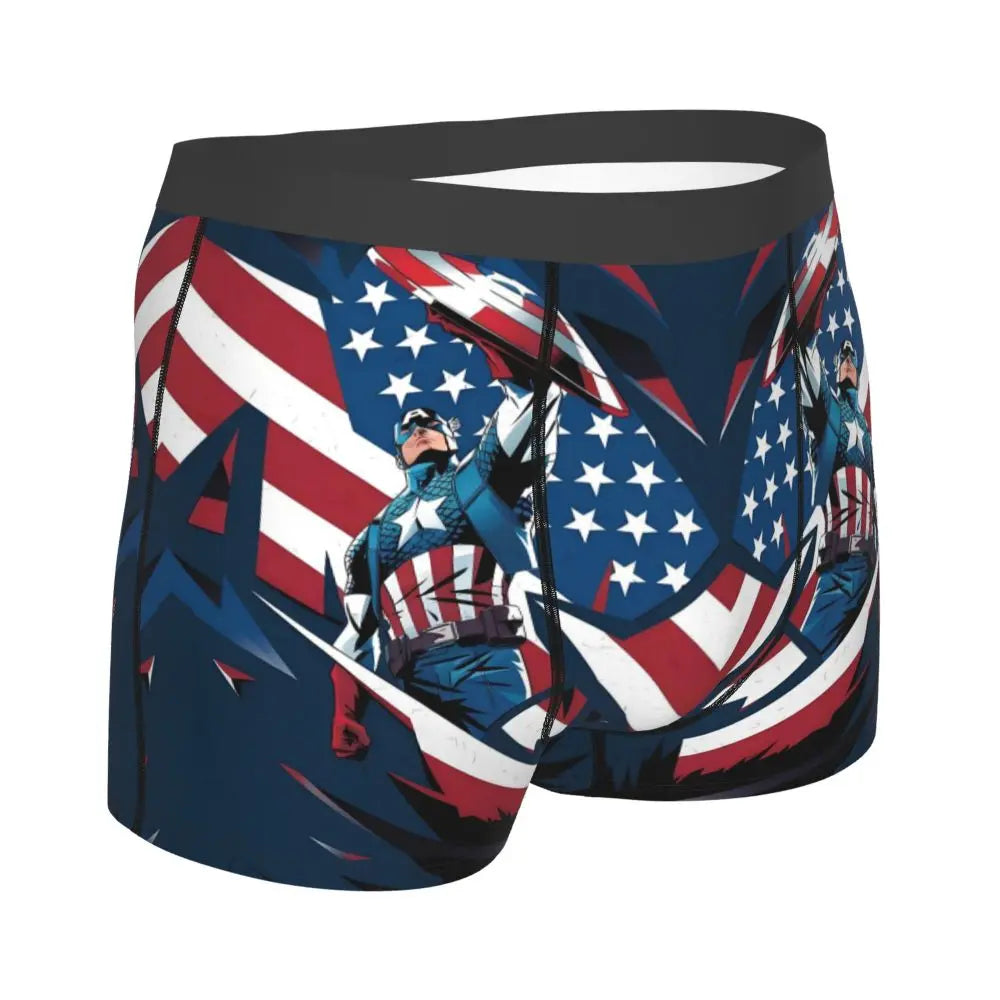 Captain America Comics Design Boxer Shorts for Men by MINISO