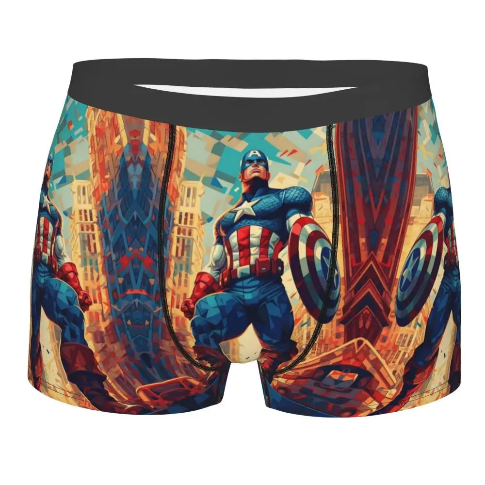 Captain America Comics Design Boxer Shorts for Men by MINISO