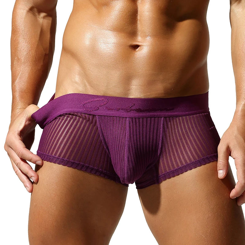 Men's Solid Color Boxer Shorts Comfortable Breathable Underwear