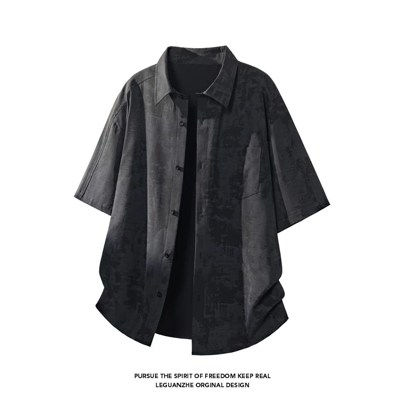 LEGIBLE Casual Short Sleeve Shirts for Men 4XL 5XL
