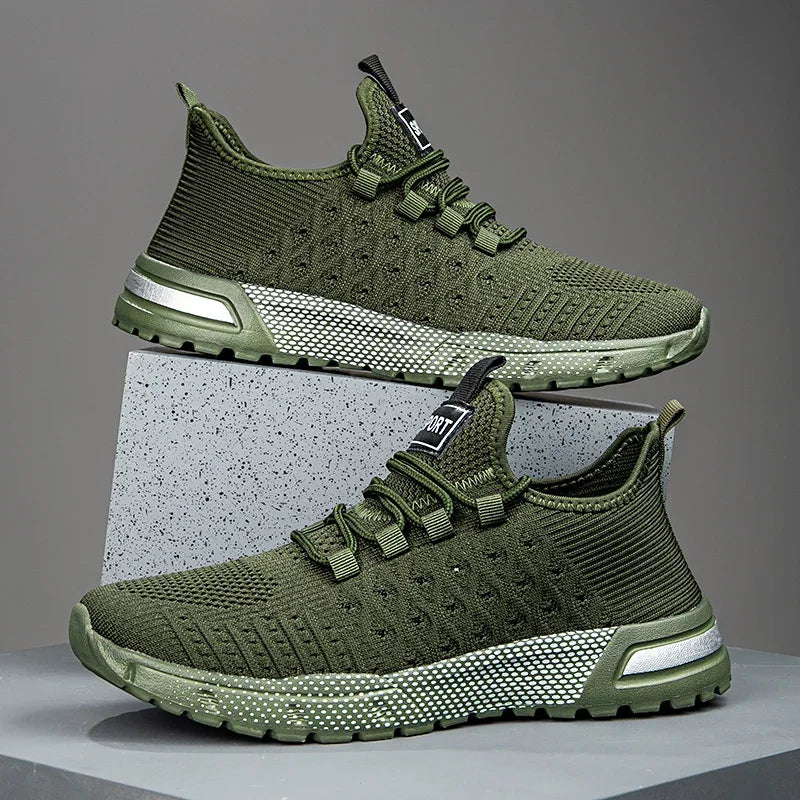 Mens Lightweight Breathable Lace Up Running Shoes