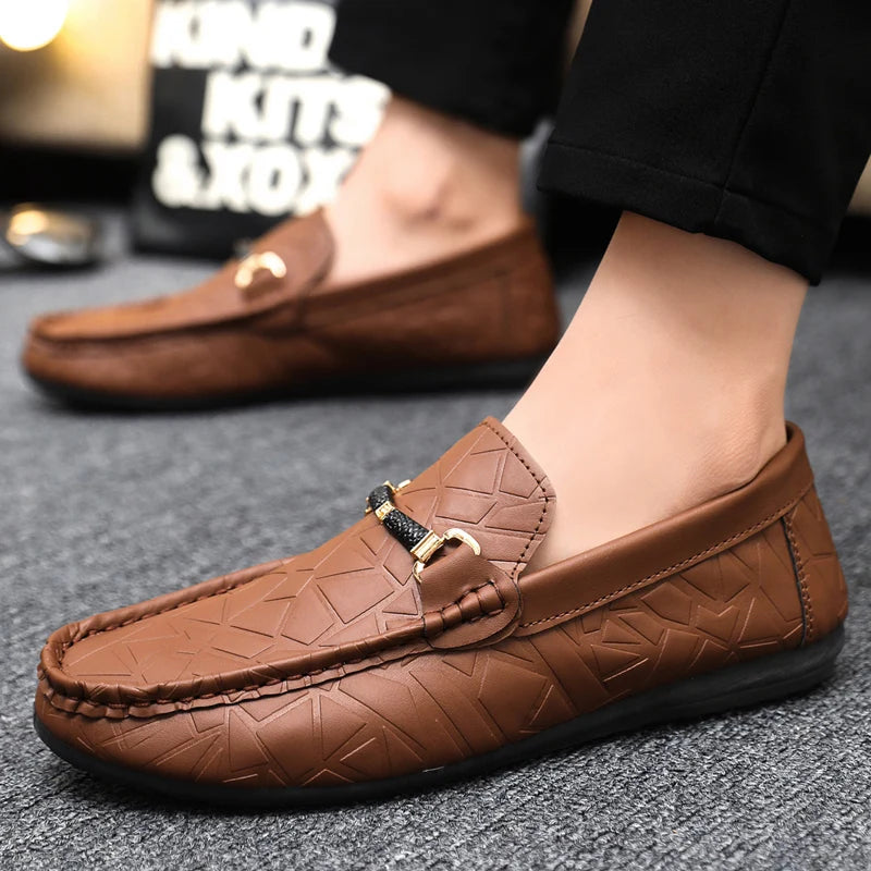 Men's Casual Leather Loafers for Sports and Climbing