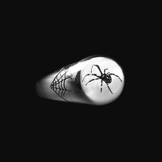 Unisex Ring Spider Silver Plated Jewelry Gothic Accessory