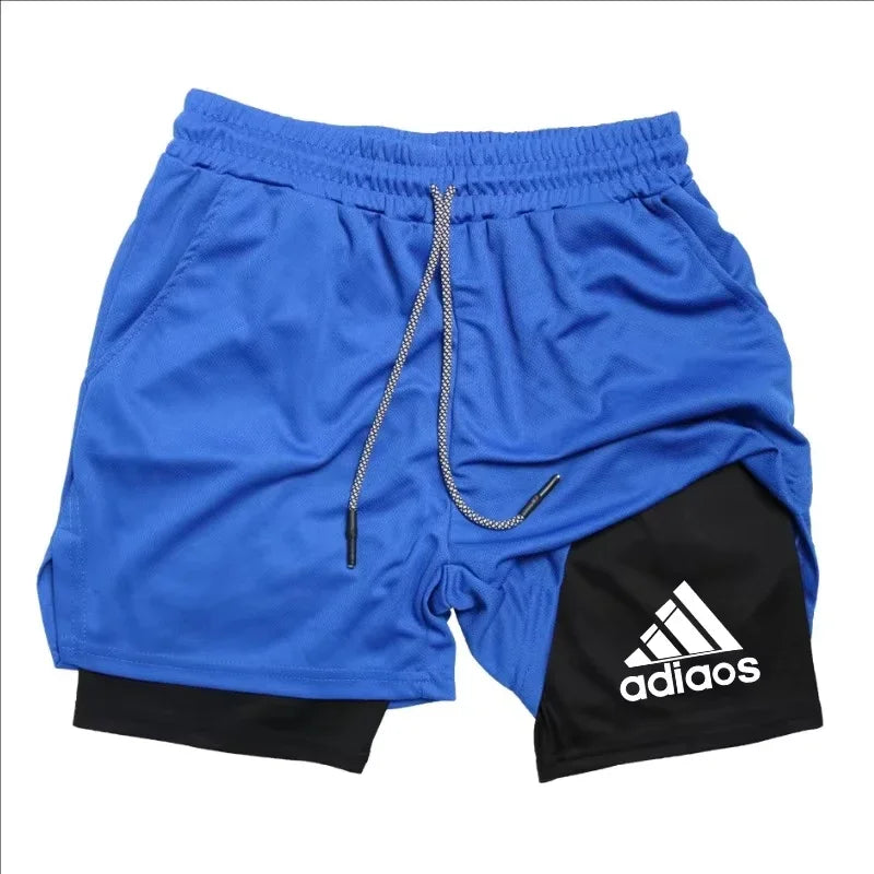 Men's compression shorts  running training sports shorts  summer gym  quick drying shorts in one