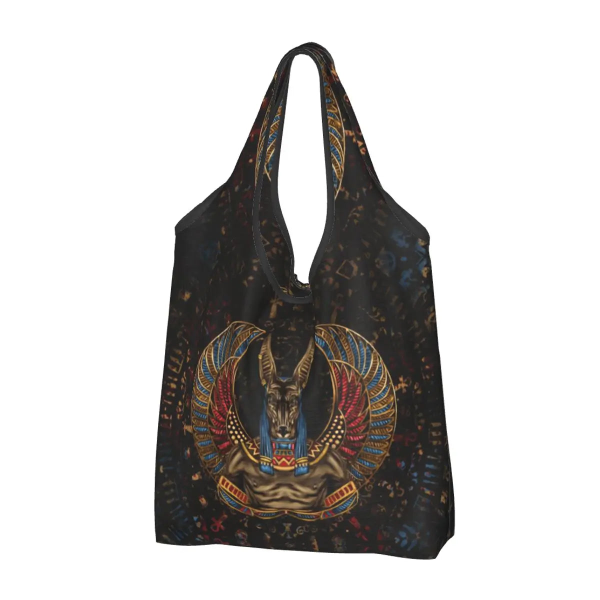 Egyptian Eye Of Horus Grocery Shopping Bags Custom Shopper Tote Shoulder Bag Portable Ancient Egypt Hieroglyphics Handbag