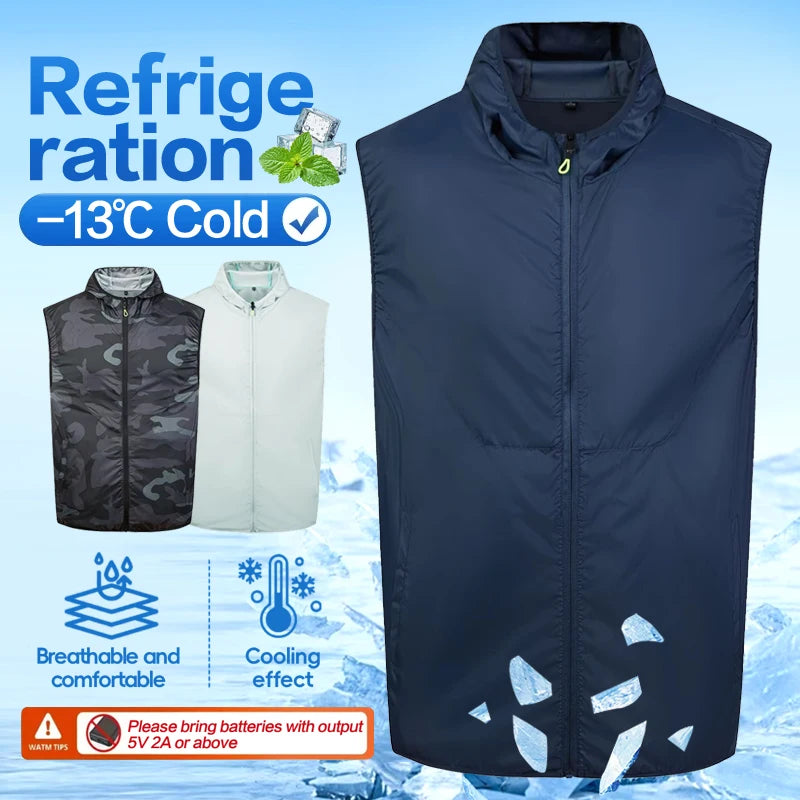 Cooling Vest with Fans for Work and Fishing - Unisex Polyester