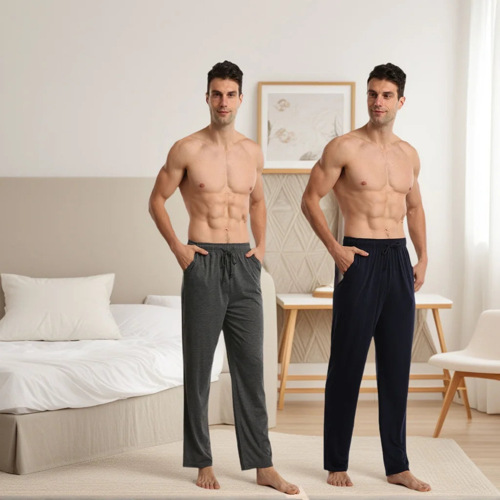 Mens Pajama Pants Lounge Pants Men with Pockets Soft Breathable Men Pjs Bottoms Casual Sleepwear Pajama Pants for Men Loungewear