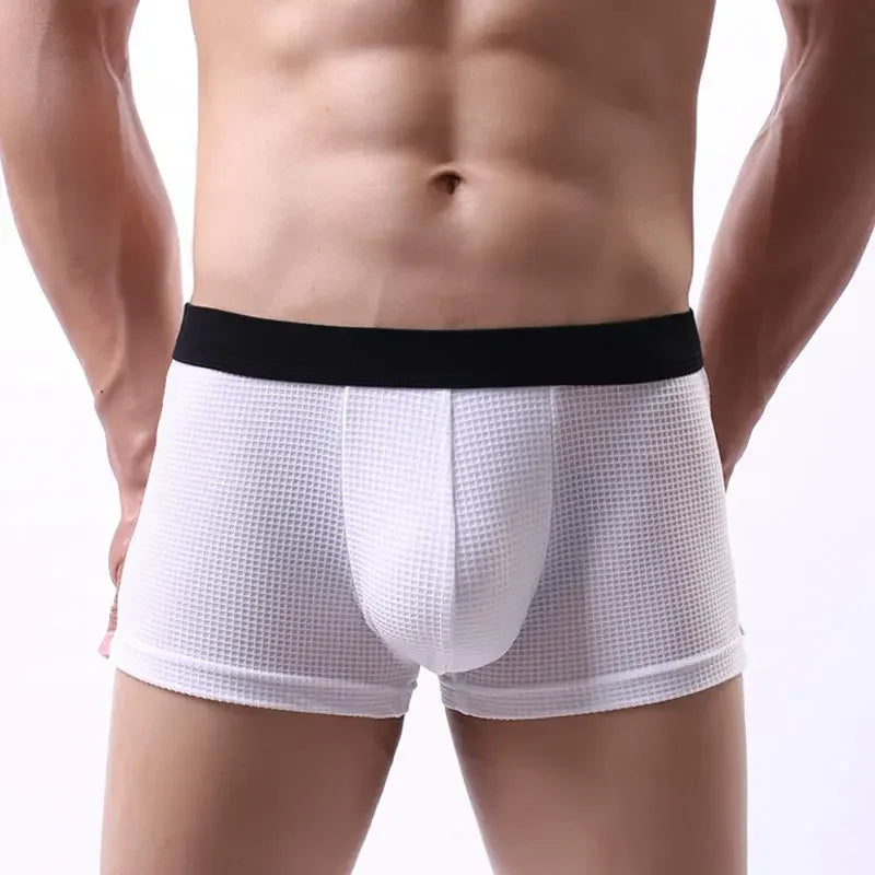 Men's Cotton Boxer Shorts with U-Type Convex Design