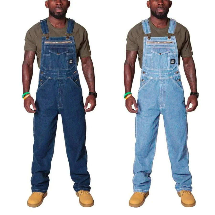 Men's Cotton Cargo Overalls for Casual Wear