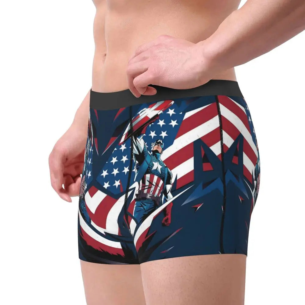 Captain America Comics Design Boxer Shorts for Men by MINISO