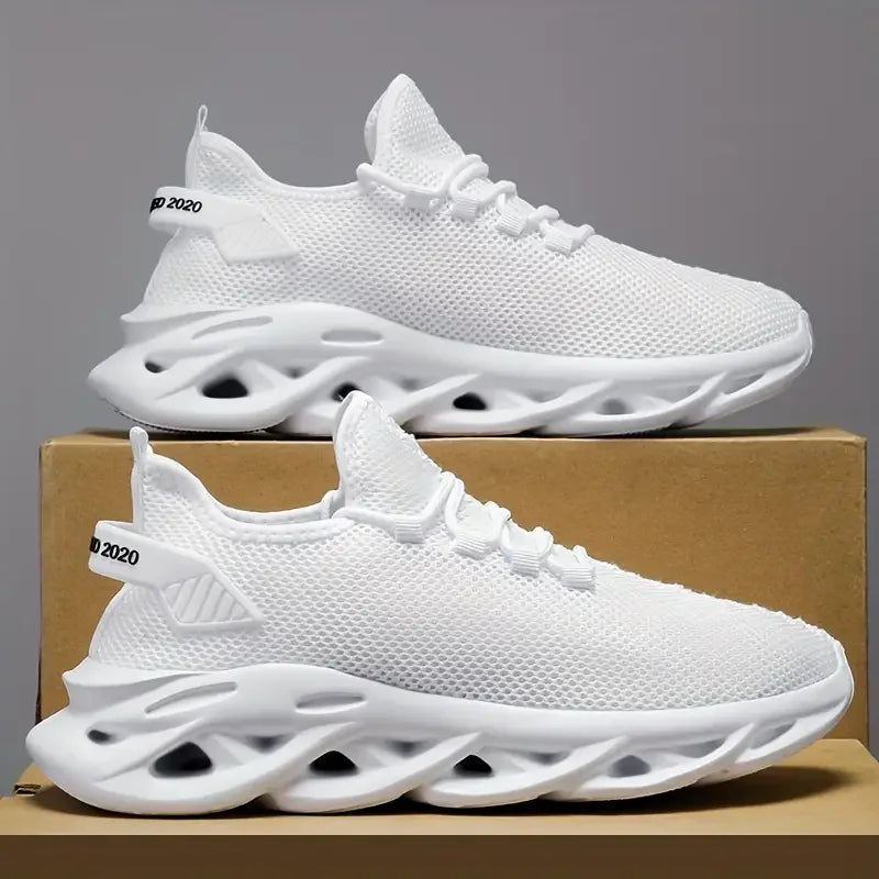 Men's Casual Lace-Up Sneakers with Air Mesh Upper