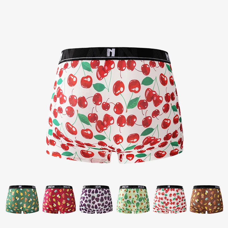 Men's Boxer Shorts 4Pcs Polyester Printed Underwear