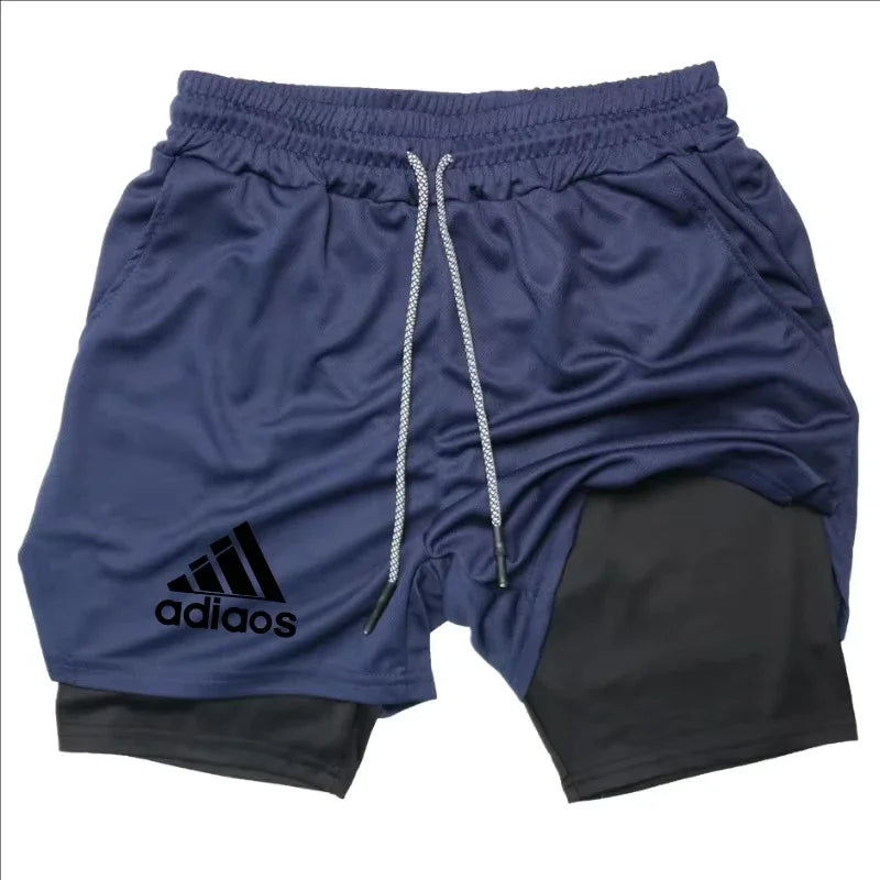 Men's compression shorts  running training sports shorts  summer gym  quick drying shorts in one
