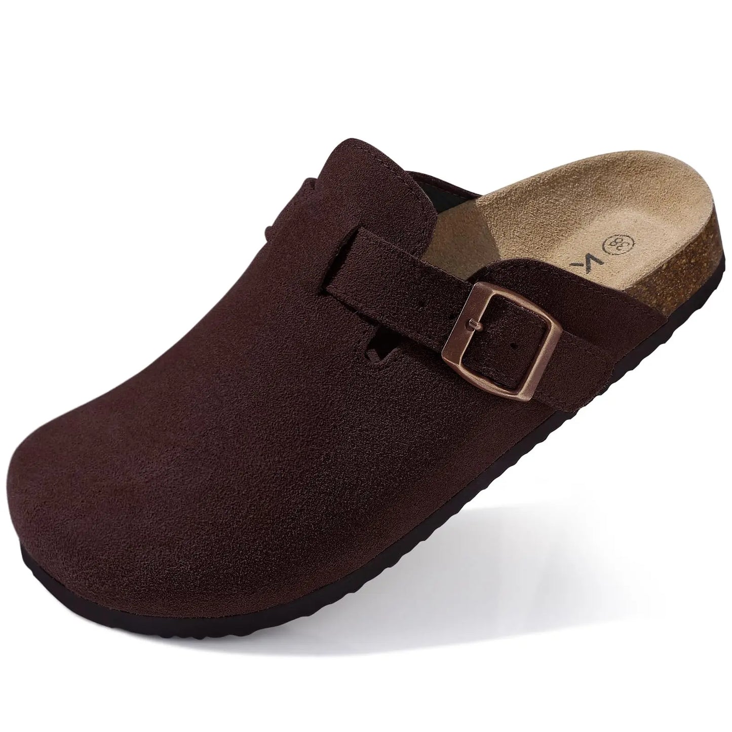 Kidmi Genuine Suede Mules with Cork Footbed for Men