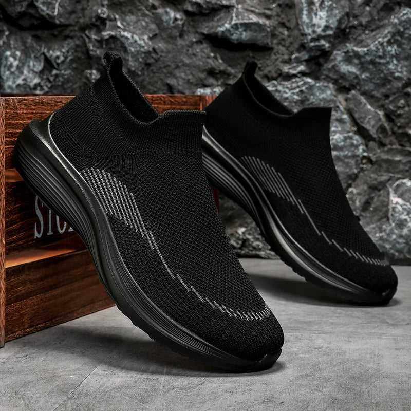 Mens Sneakers Stretch Fabric Comfortable Casual Shoes