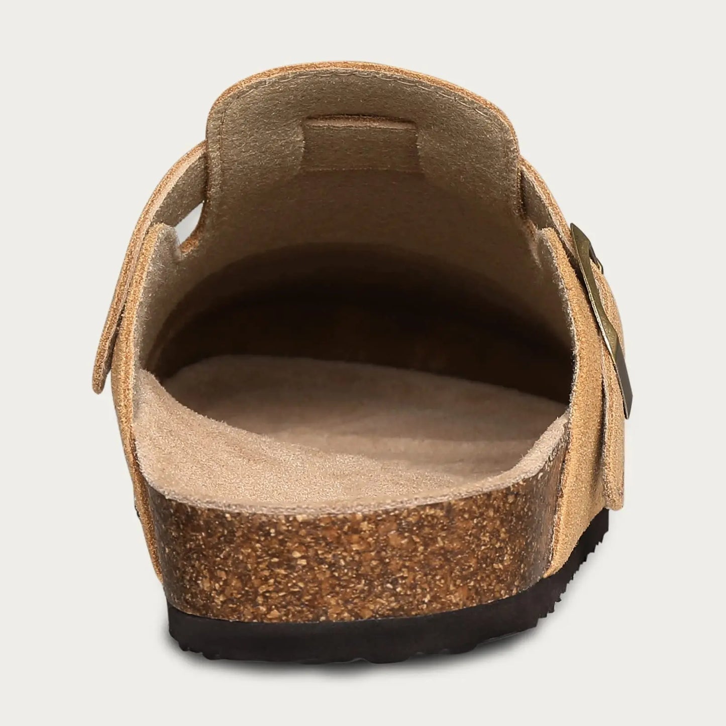 Asgard Women Cow Suede Clogs with Cork Sole and Buckle