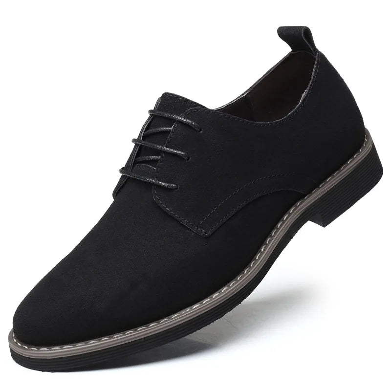 Men's Casual Dress Shoes in Black Oxford Fabric