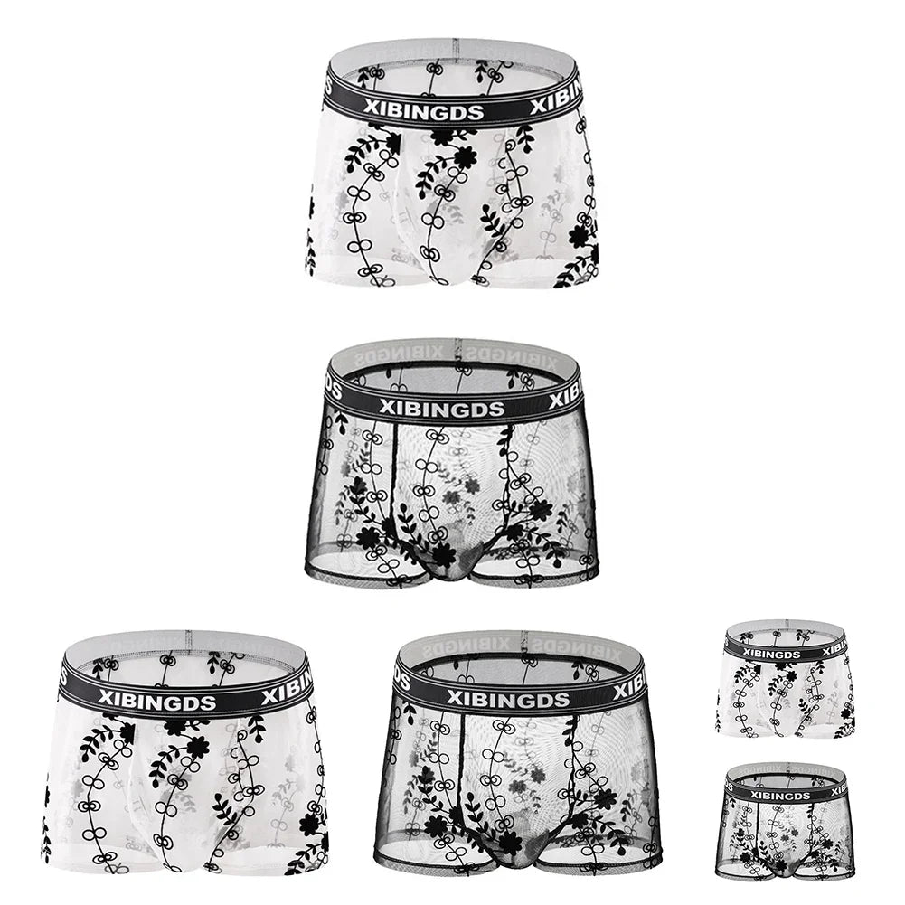 See Through Mesh Boxer Briefs for Men