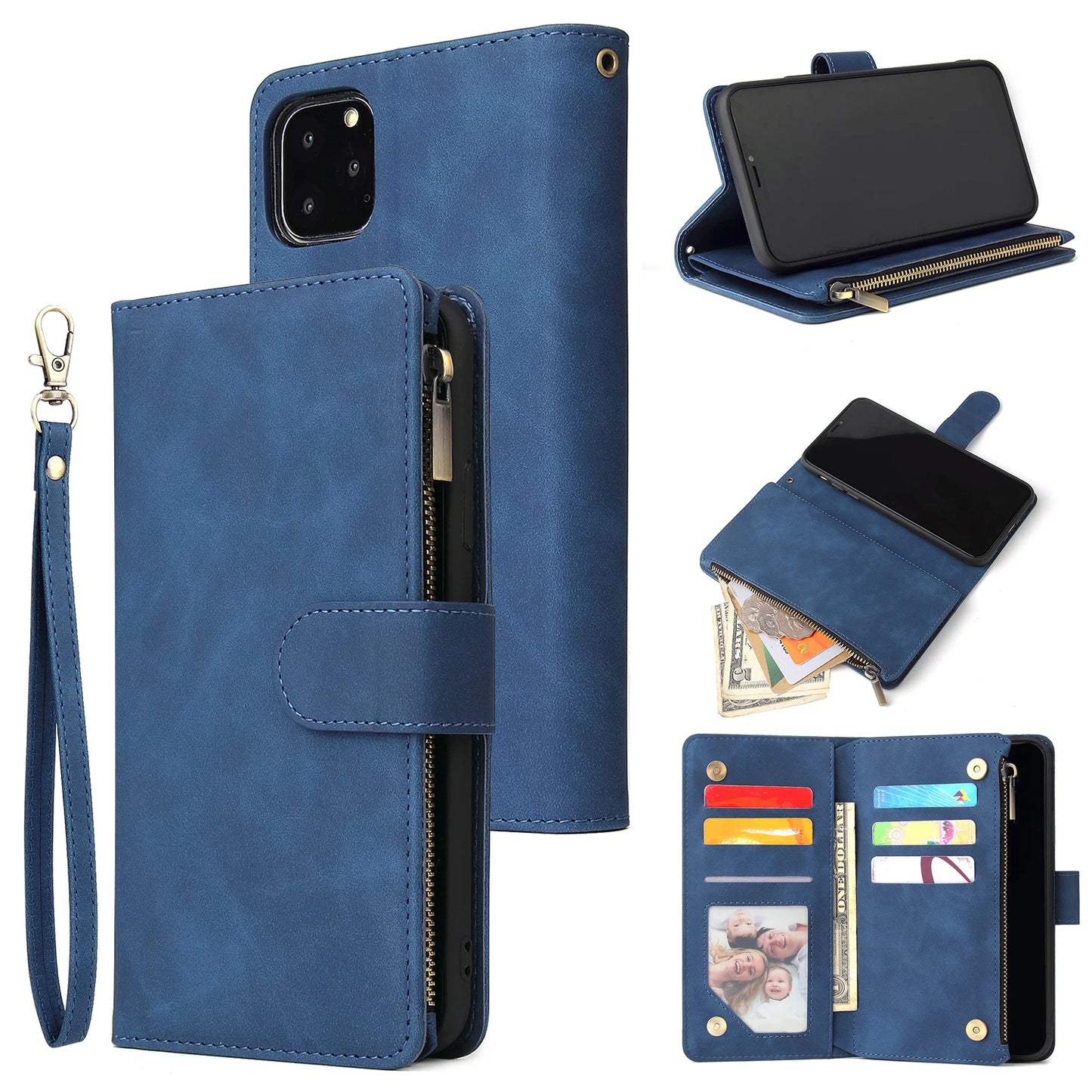 Premium Leather Wallet Case For iPhone 16 15 14 13 12 11 17 Pro Max Plus Magnetic Flip Cover