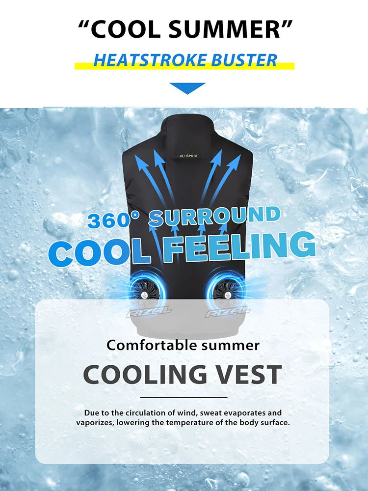 Wearable Cooling Vest Air-Conditioned Clothes for Outdoor Use