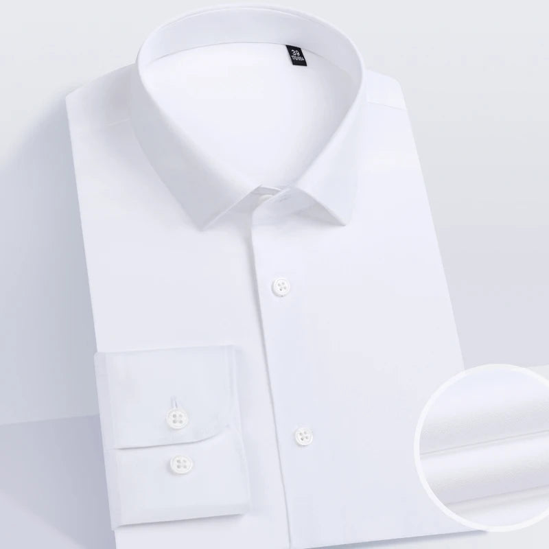 Non-Iron Cotton Blend Slim Fit Dress Shirt for Business
