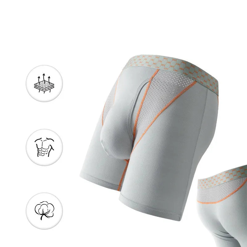 Men's Breathable Mesh Boxer Shorts U Convex Pouch M-XXL