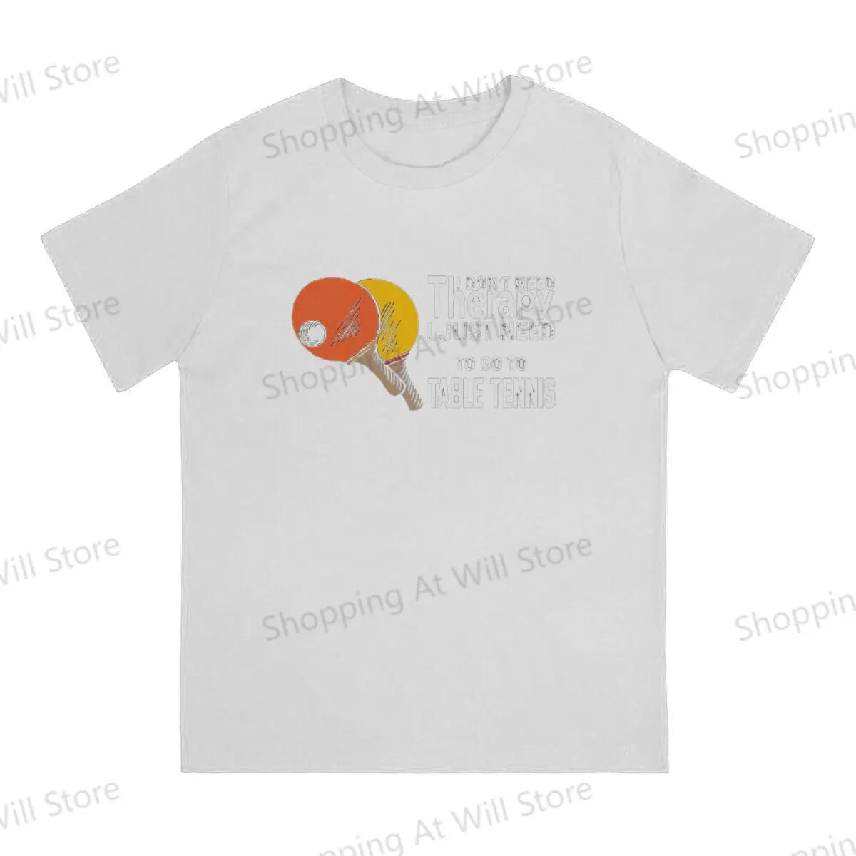 Tops 100% Cotton Leisure Sports  Table Tennis Therapy for Ping Pong Men's and women's T-shirts Ping Pong Tshirt Top