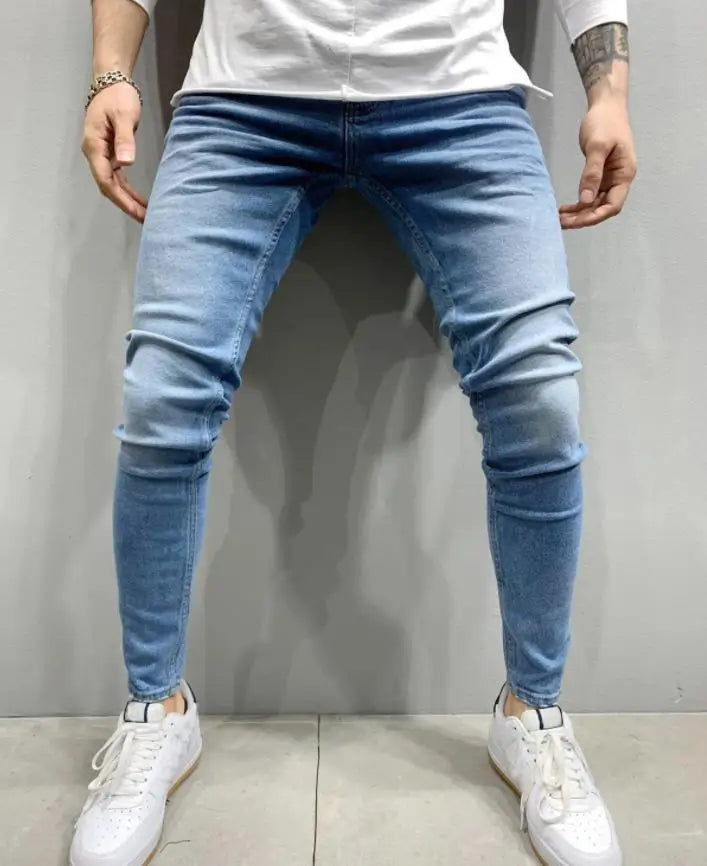Mens Black Casual Slim Fit Jeans Pants