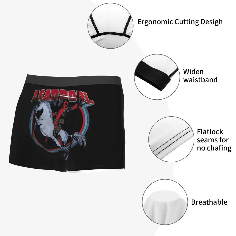 Deadpool Boxer Shorts for Men - Lycra Polyester Blend