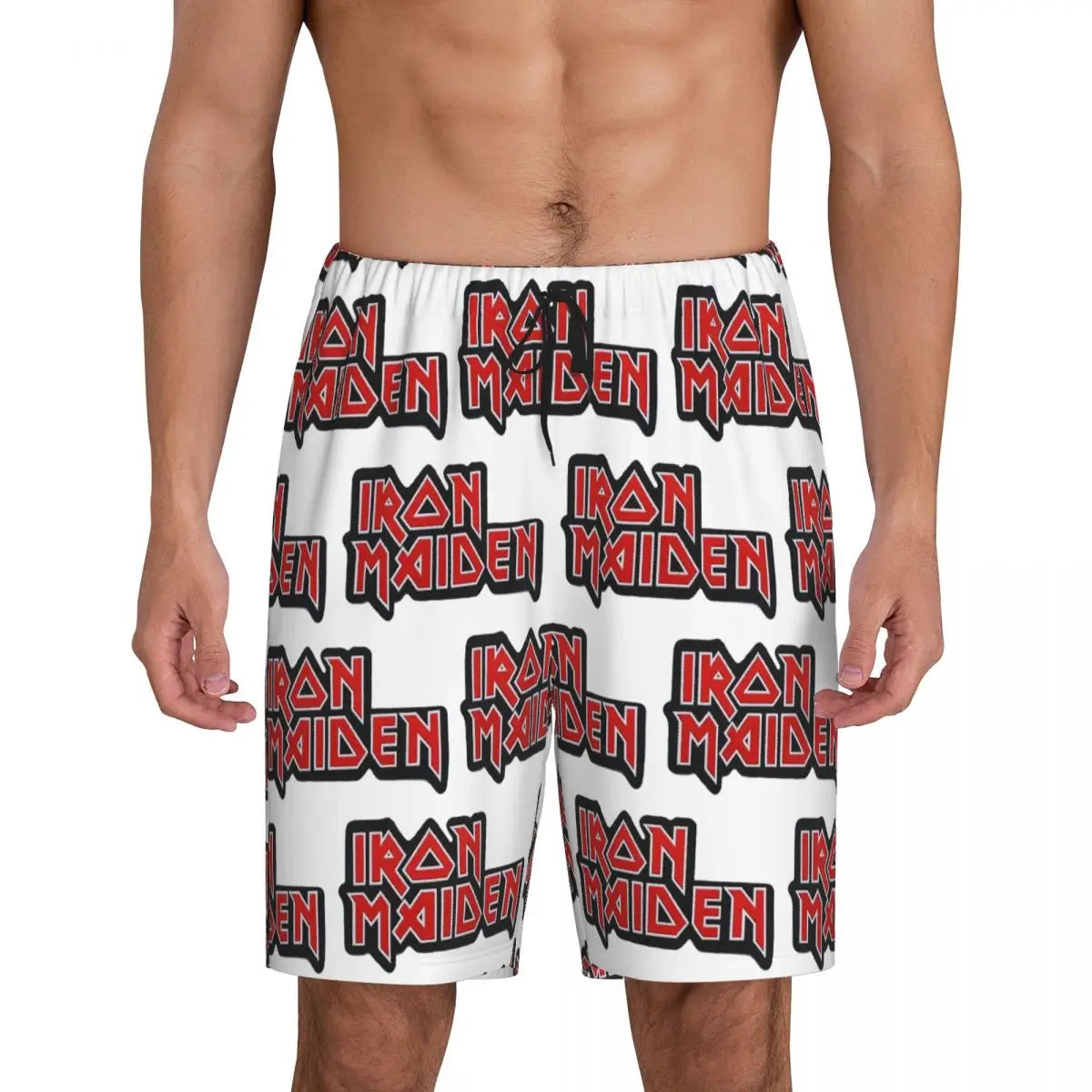 Custom IronMaidens Short Pajama Pants Men Sleepwear Sleep Lounge Bottom Shorts Sleeping Pants