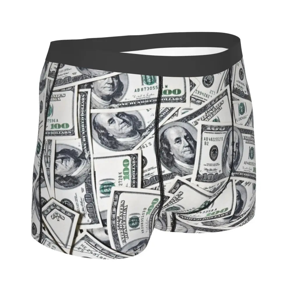 Money Print Boxer Briefs for Men