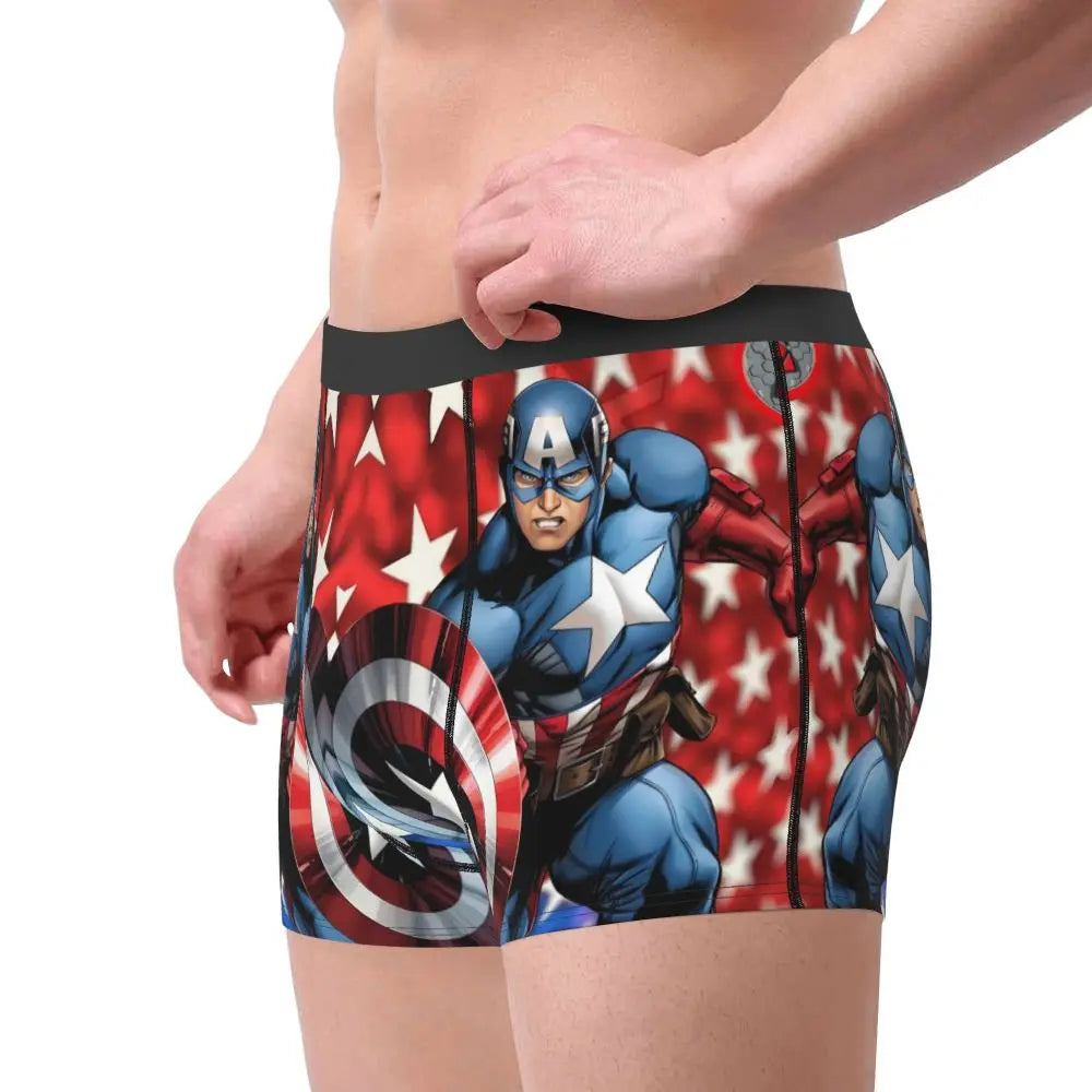 Captain America Comics Design Boxer Shorts for Men by MINISO