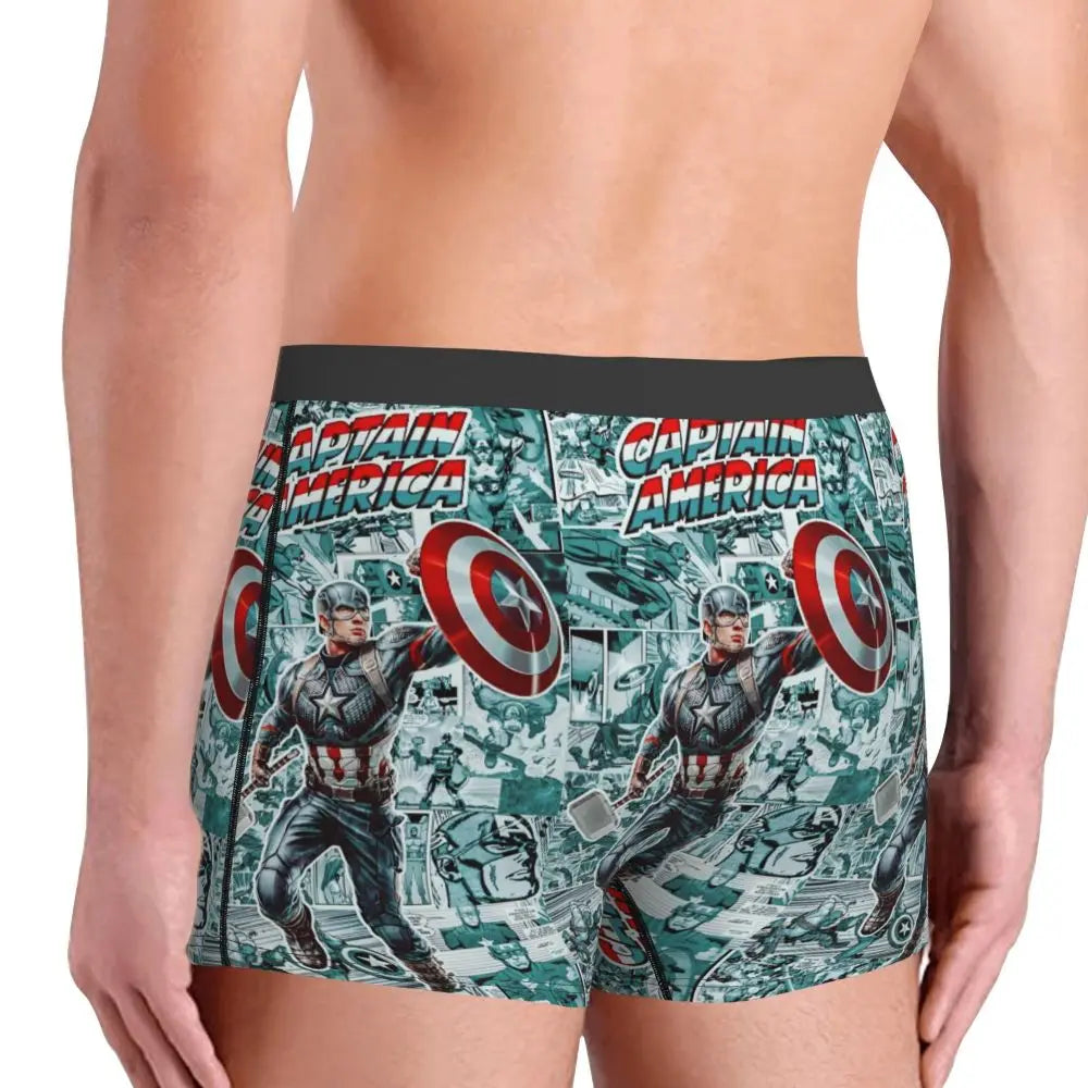 Captain America Comics Design Boxer Shorts for Men by MINISO