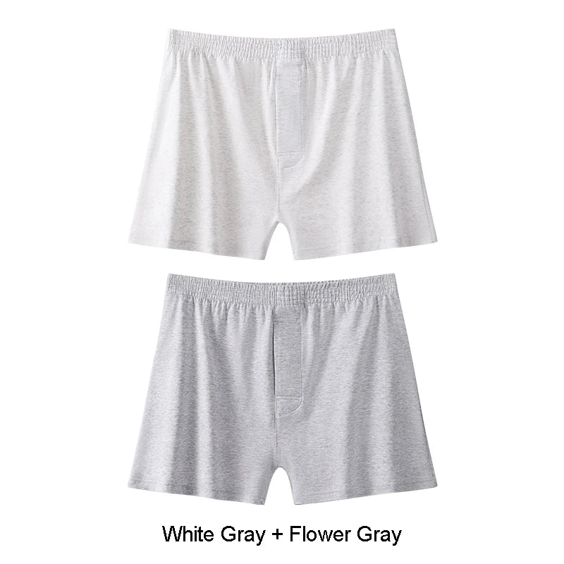 Men's Cotton Boxer Shorts with Striped Pattern