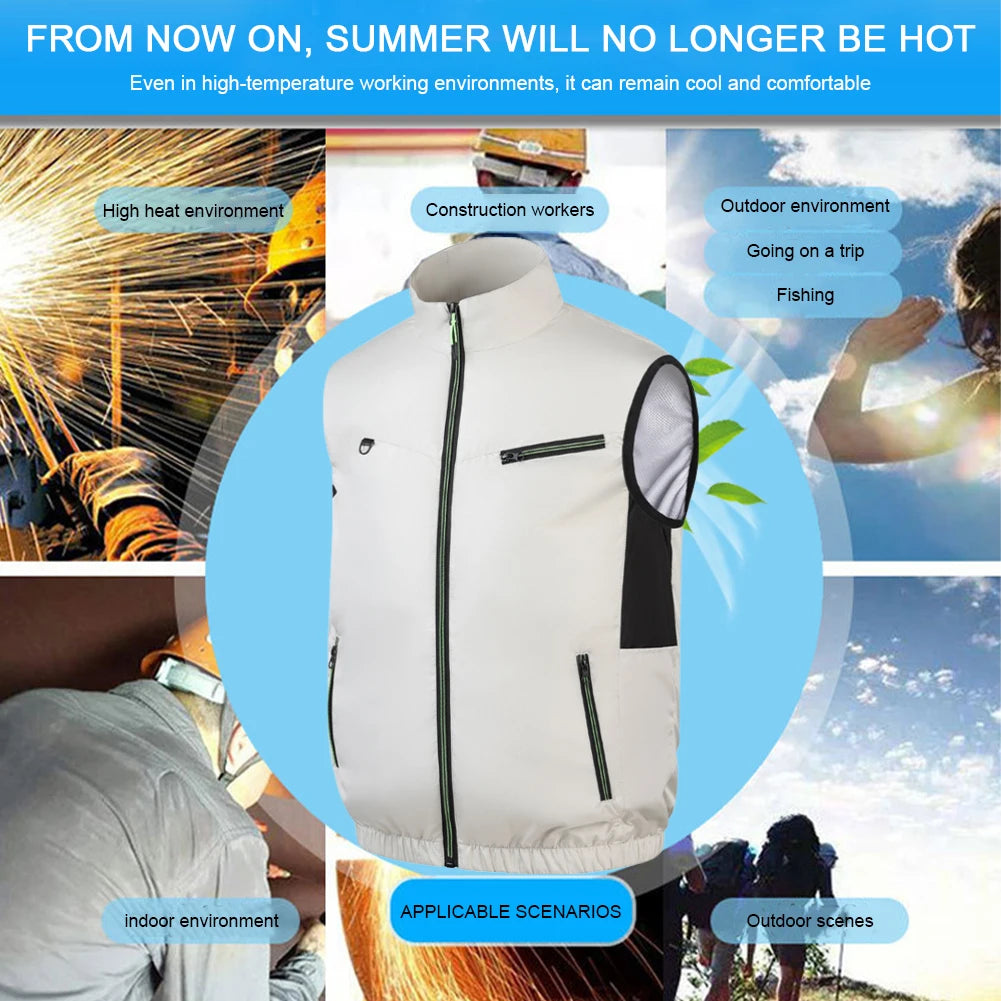 Cooling Fan Vest for Men and Women - Breathable Polyester