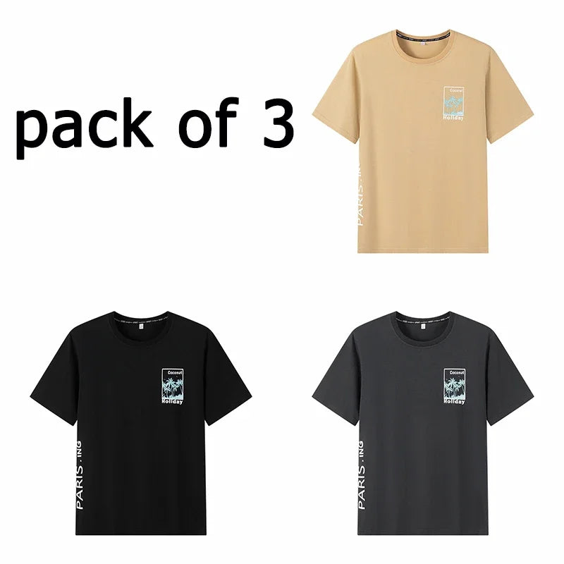 Men's Cotton Round Neck T-Shirt 6XL 7XL Casual Wear