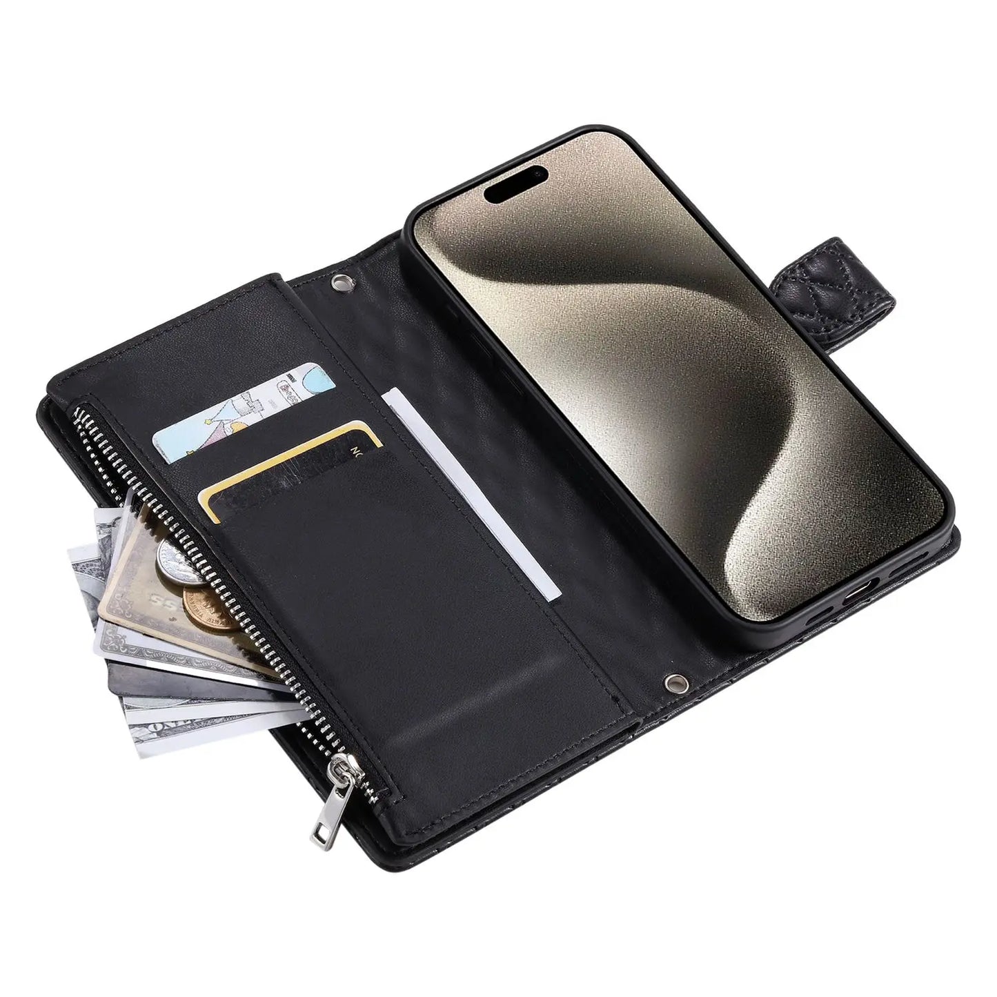 Flip Leather Case for iPhone 16 16e 15 14 13 12 11 8 7 Pro Max mini Plus